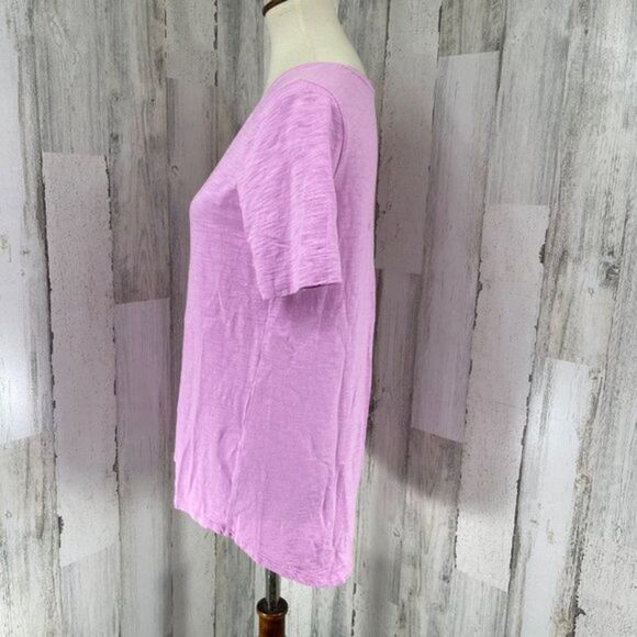 Chico’s Ultimate Tee Women's Purple V Neck Short Sleeve T Shirt Top Sz 0 (Small) - Picture 4 of 9